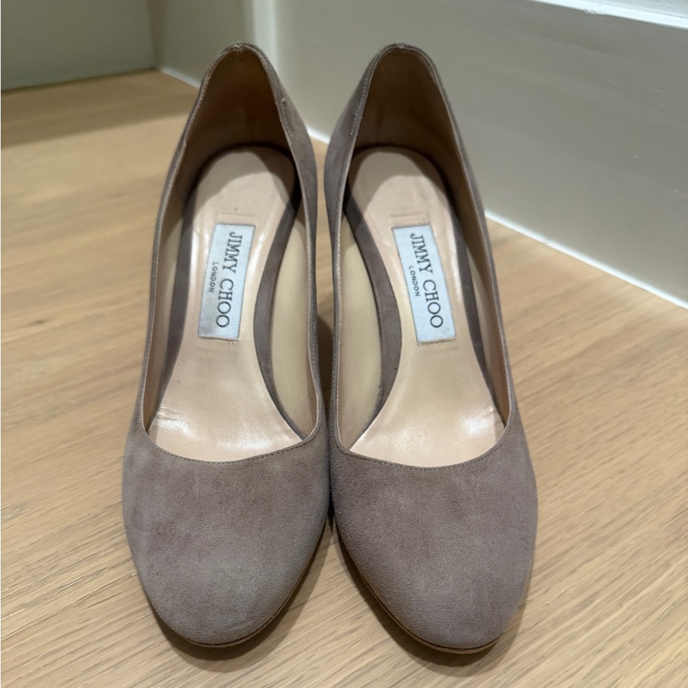Jimmy Choo Women's Beige Suede Heels